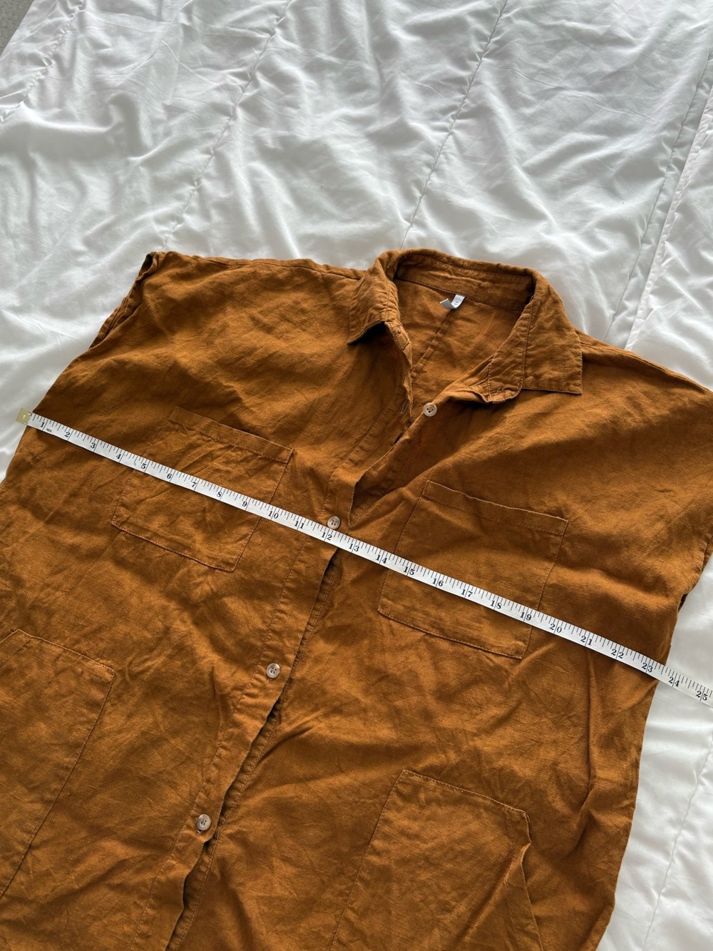 Relaxed Button-Front Maxi Dress in Rust - Picture 11 of 11